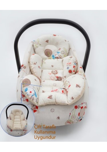 Mordesing Bebek Puset Minderi ve Çarşaf 2'li Set Animal Serisi Beyaz