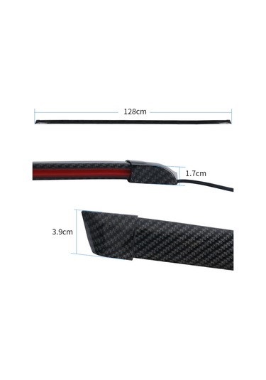 Cbtx Global Karbon Fiber Pvc Araba Arka Spoiler Bagaj Kapağı Led Işık Çubuğu Koşu Dönüş Sinyali Fren Arka Lambası Şeridi