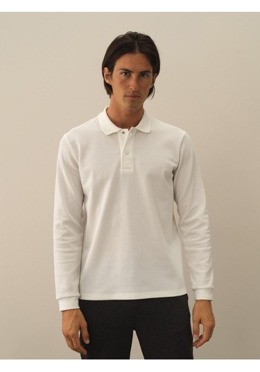 Xint Pamuklu Slim Fit Basic Polo Tişört 24Ke02502056-004 Beyaz Xint Pamuklu Slim Fit Basic Polo Tişört 24Ke02502056-004 Beyaz