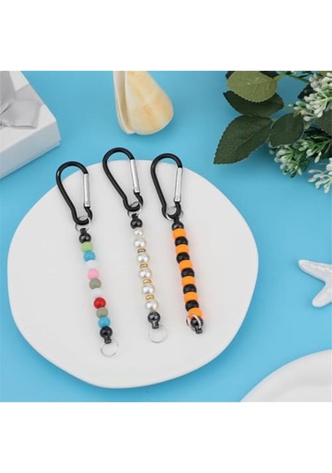 Gatherco 50 Adet Boncuklu Anahtarlık Çubuğu, Boncuk Anahtarlık Yapımı Kiti Anahtarlık Aksesuarları Tılsımlar Boncuklar Kendin Yap Boş Metal Anahtarlık