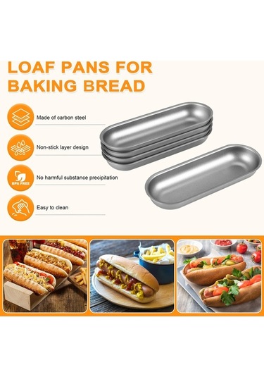 Ulzyvf Tava Sosis Karbon Kalıpları Gümüş Ev Ekmek Çelik Alet Seti 5 Adet Gümüş