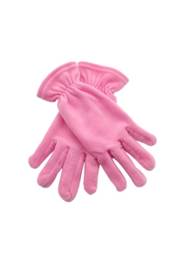 Kadın Kışlık Pembe Termal Polar Eldiven - Polar Bere 2'li Set Pembe