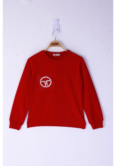 Toontoy Kız Çocuk Cebi Arma Baskılı Sweatshirt Sarı