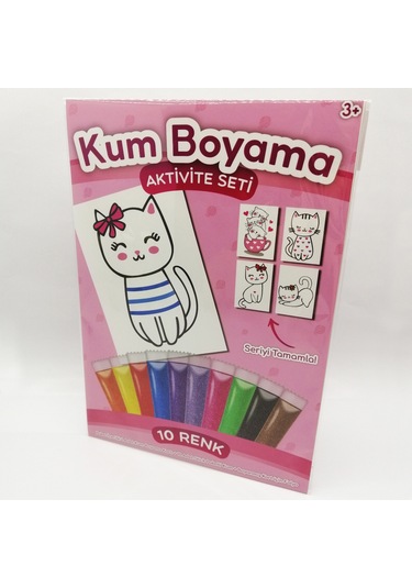 Çizgili Kedi Kum Boyama Aktivite Seti