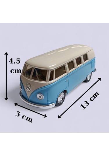 Nostaljik Metal Çek Bırak Mavi Wv Minibüs Araba Kapılar Açılır Diğer