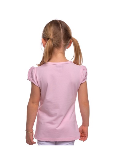 Lovetti Pembe Kız Çocuk Kısa Kollu Basıc Tişört Pembe
