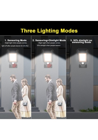 Novahub Tg-ty058 Güneş Enerjili 60 Led Duvar Lambası, Ip65 Su Geçirmez, Uzaktan Kumandalı, 3-5m Hareket Sensörü Diğer