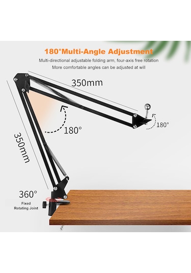 Samdoo Beyaz Klemeli Kollu Masaüstü Tutucu - 4-12.9 İnç Cihazlar İçin - Canlı Yayın, Dizi İzleme, Öğrenme Ve Ellerden Kurtarma Fonksiyonu