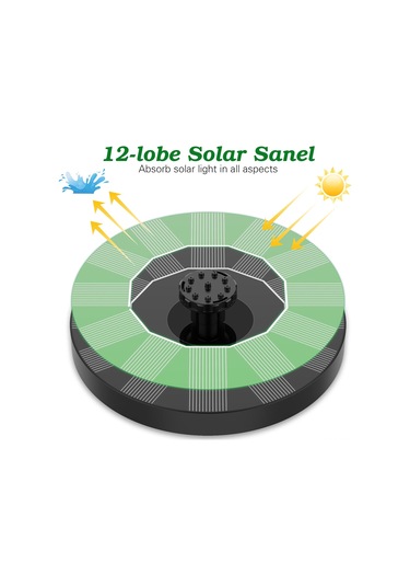Ximistore9 Güneş Enerjili Yüzen Bahçe Çeşmesi - 13cm Daire Şeklinde, Dış Mekan Kuş Banyosu Ve Su Fıskiyesi