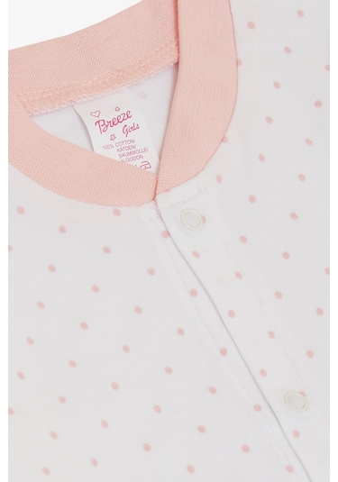 Breeze Kız Bebek Tulum Minik Puantiye Desenli 0-6 Ay, Beyaz-beyaz Beyaz