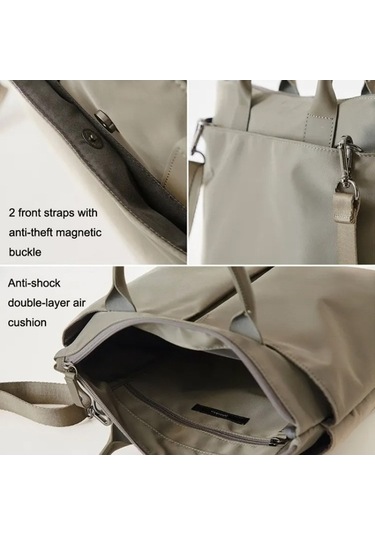 Novahub Çift Fonksiyonlu Evrak Çantası Omuz Çantası, Büyük Kapasiteli Bilgisayar Çantası, Haki/siyah Siyah