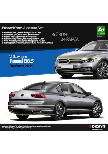 S-Dizayn Vw Passat B8.5 Business Krom Aksesuar Seti 24 Parça S Di