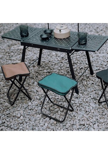 Bloomnest Kamp Katlanır Tabure Haki A1279 - Ultra Hafif, Mini Balıkçılık Sandalyesi, Seyahat & Piknik Mobilyası Altın - Siyah