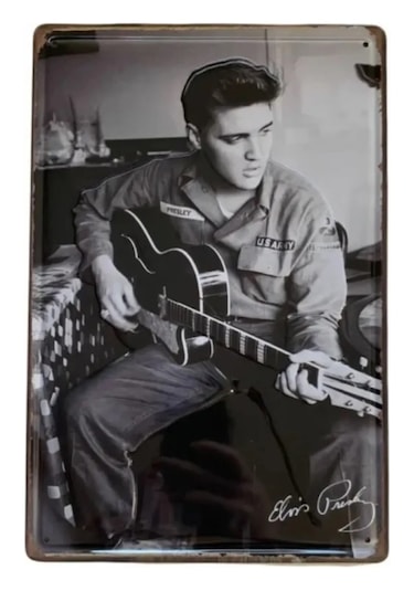 Vintage Koleksiyon Elvis Presley Metal Plaka Levha 20x30cm