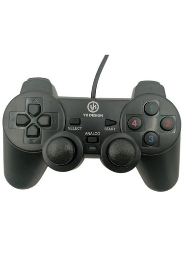 Yk Desing Usb Çift Titreşimli Usb Kablolu Oyun Kolu Pc Uyumlu