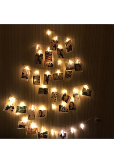 Çok Renkli Led Kart Fotoğraf Klipleri Led Dize Peri Işıklar Pil Kumandalı Led Noel Işık Garlands Düğün Sevgililer Duvar Dekorasyonu 1.3m 10led Çok Renkli