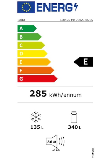 Beko 670475 MB 475 LT No-Frost Kombi Tipi Buzdolabı
