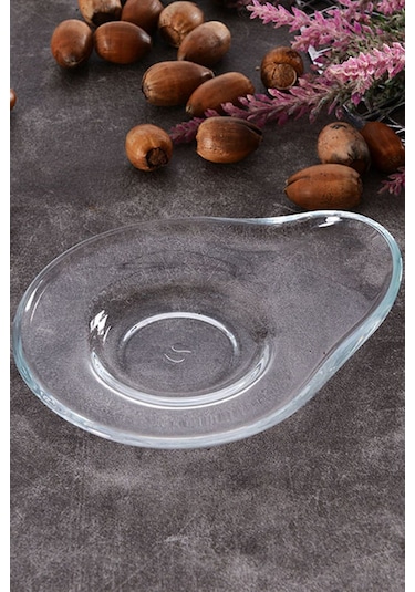 Paşabahçe 54741 6'lı Badem Çay Tabağı Şeffaf