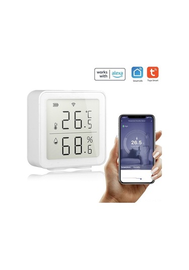 Moly Yunboo Lastik Basınç Sensörü, Wifi Tuya Uygulası İle Uzaktan İzleme, Sıcaklık-nem Alarmı, Alexa Uyumlu, Pil Dahil Değil