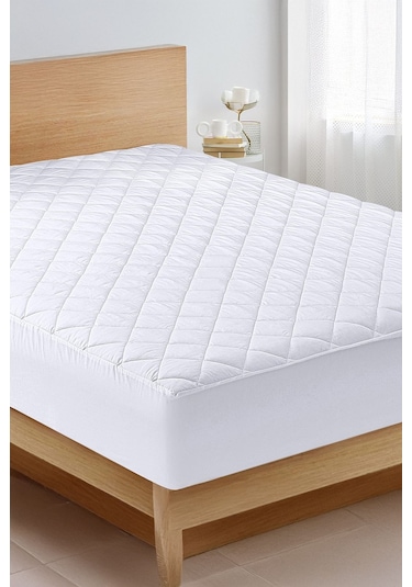 %100 Mikrofiber Kapitone Yatak Koruyucu Alez Full Kenar Çarşaf Fitted Tek Çift Battal Bebek Beyaz