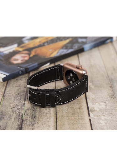 Apple Watch Uyumlu Deri Kordon 42-44-45mm Nm4-as1 Siyah Diğer