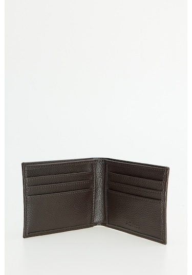 Erkek Kahverengı Hediye Kutulu Kart Bölmeli %100 Suni Deri Cüzdan Kahverengi
