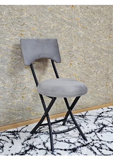 Siyah Boyalı Katlanır Tabure - Kamp Sandalyesi - Sandalye - Mutfa Çok Renki