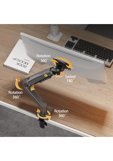 Nb North Bayou F80 17"-30" Amortisörlü 2-9 Kg Monitör Standı 2024 Gray Edition
