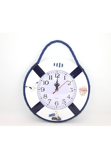 River World Duvara Asmalı Marin Ahşap Saat Çok Renkli
