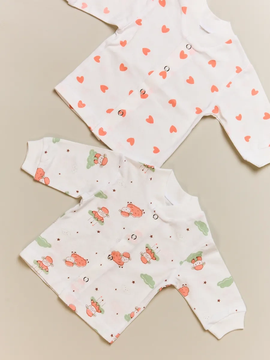 Asno Düğmeli Yeni Doğan Kız Ve Erkek Bebekler İçin İnce Gömlekler 3'lü Paket 432434958 Sütlü