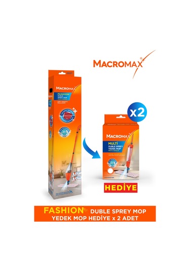 Macromax Fashion Duble Sprey Mop + Yedek Mop 2'li
