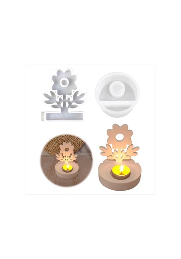 Gildedwill Silikon Kalıp Mumluk, Silikon Kalıplar Döküm Kalıpları, Bahar Çiçekleri Silikon Döküm Kalıbı, Mumluk