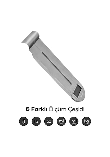 Karaca Gastro Scale 1001 Ekranlı Inox Mutfak Tartısı 5kg Kapasite