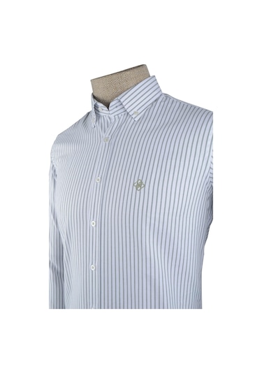 Cengiz İnler İnce King Çizgi Slim Fit Erkek Gömlek 001