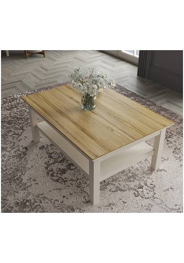 Sakura Beyaz - Ceviz Frn - 21024 Misto Orta Sehpa Beyaz - Ceviz