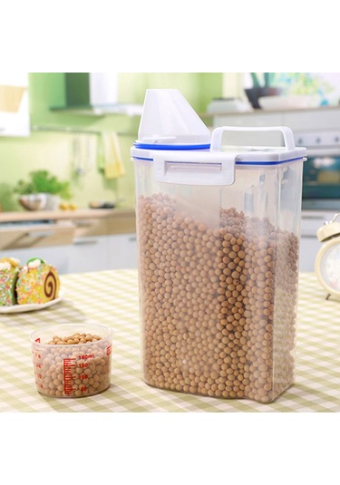 Leezsing 2l Şeffaf Muhafaza Kabı - Pp Plastikli Silikon Oto Kapatma Kapaklı Pirinç, Tahıl, Atıştırmalık Depolama Kutusu