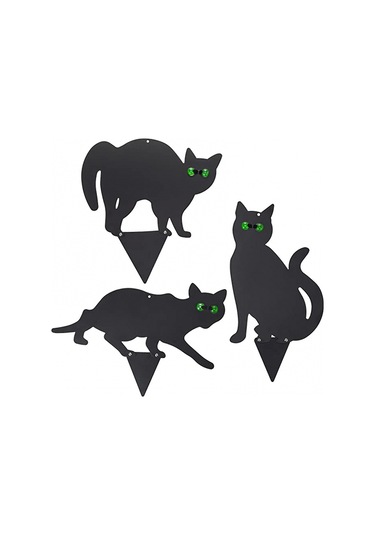 3'lü Kedi Figürü Zemin Dekorasyon Seti 2d Gerçekçi Yansıtıcı Gözlü Yavru Kedi