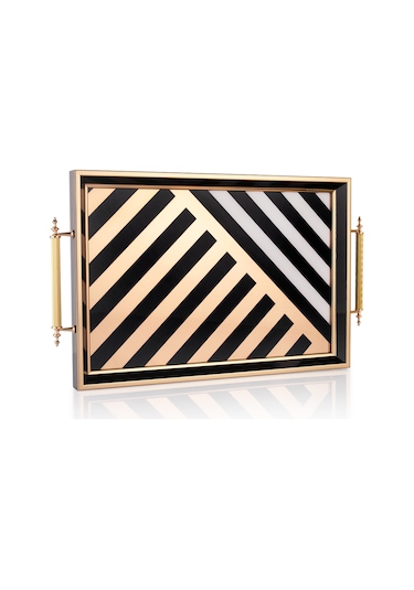 Schafer Kunst Gold/Siyah06 Tepsi 1 Parça