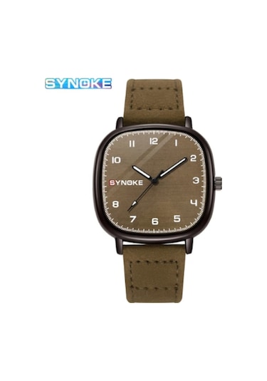 Synoke Kuvars Moda Erkek Kol Saati Kahverengi Kahverengi