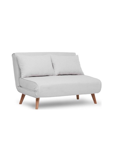 Folde 120 İkili Yataklı Katlanır Koltuk Teddy Beyaz Beyaz