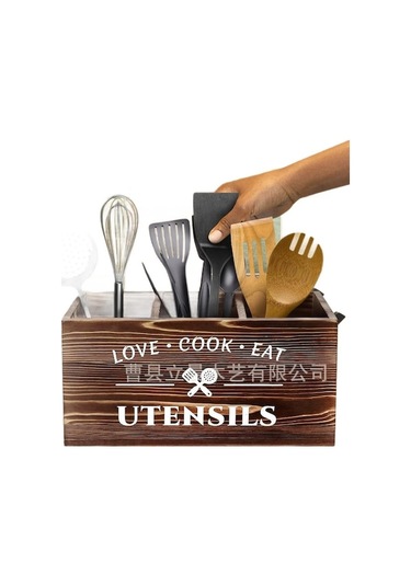 Mutfak Eşyası Düzenleyici Kutusu, Bıçak, Çatal Ve Kaşık Sınıflandırması Saklama Sepeti Kahverengi Kahverengi