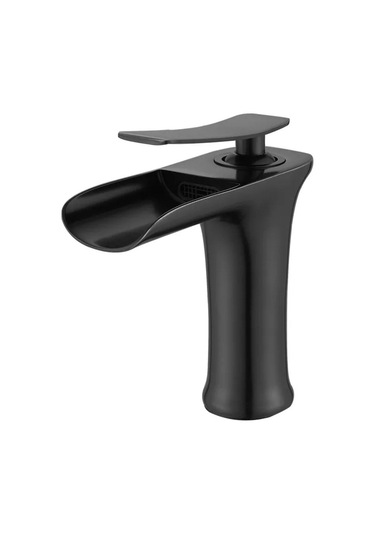 Boheme Fleko Mat Siyah Şelale Lavabo Bataryası Siyah