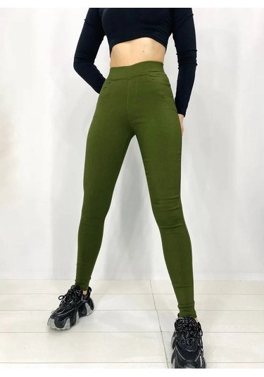 Natasha Beautıful Lastikli Jegging / Tüysüz 85287562 Khaki