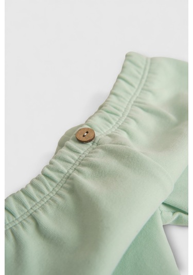 Pamuk Yumuşak Esnek Kumaş Bebek Çocuk Tayt Su Yeşili