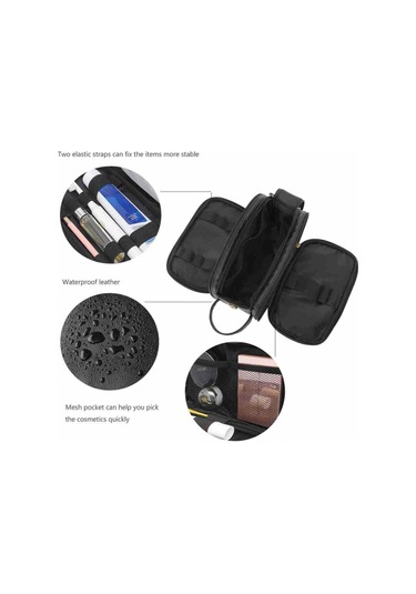 Wineen Erkek Tuvalet Çantası Seyahat Saklama Kozmetik Çantası Koyu Kahverengi