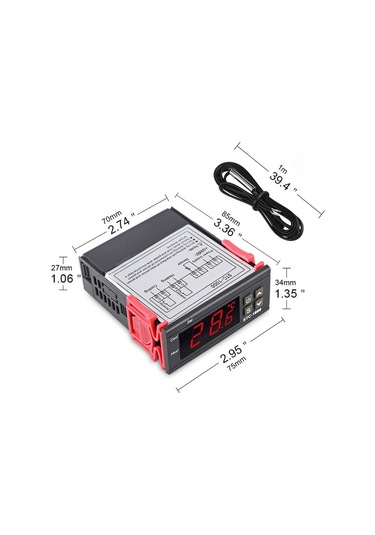 Dianziye Stc-1000 Dijital Sıcaklık Kontrol Cihazı 12v - Isıtma/soğutma Otomatik Dönüşüm, Sıcaklık Ayarı, Gecikme Ve Hata Alarmı - Akvaryum, Yumurta İnkübasyonu, Deniz Ürünleri Makinesi İçin