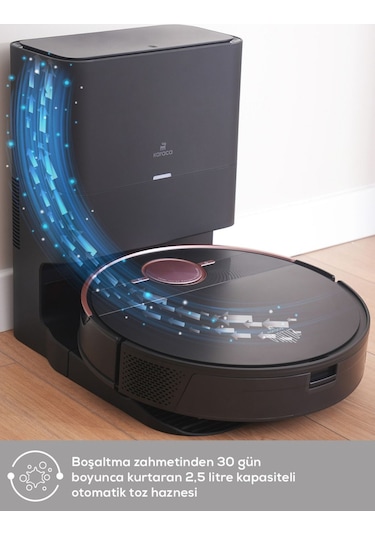 Karaca Vantuz Off-Road Premium 3in1 Otomatik Toz Hazneli Konuşan Robot Süpürge