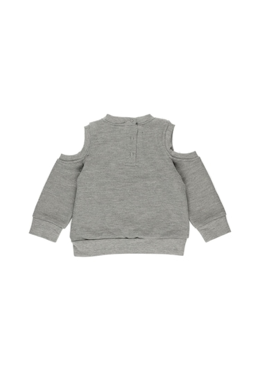 Panço Kız Bebek Omuz Pencere Detaylı Baskılı Sweatshirt (554816243) Çok Renkli