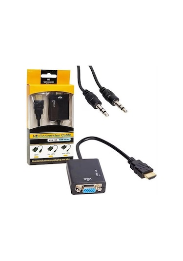 4289 Hdmi To Vga Ses Destekli Monitör Dönüştürücü Kablo Çevirici