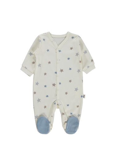 Civil Baby Yıldız Empirme 1-9 Ay Tulum - Ekru